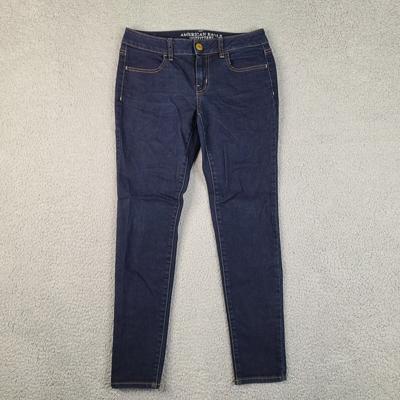 American Eagle Outfitters Jeans Womens Size 4 Blue Jegging 28x26.5 Super Stretch - Picture 2 of 14